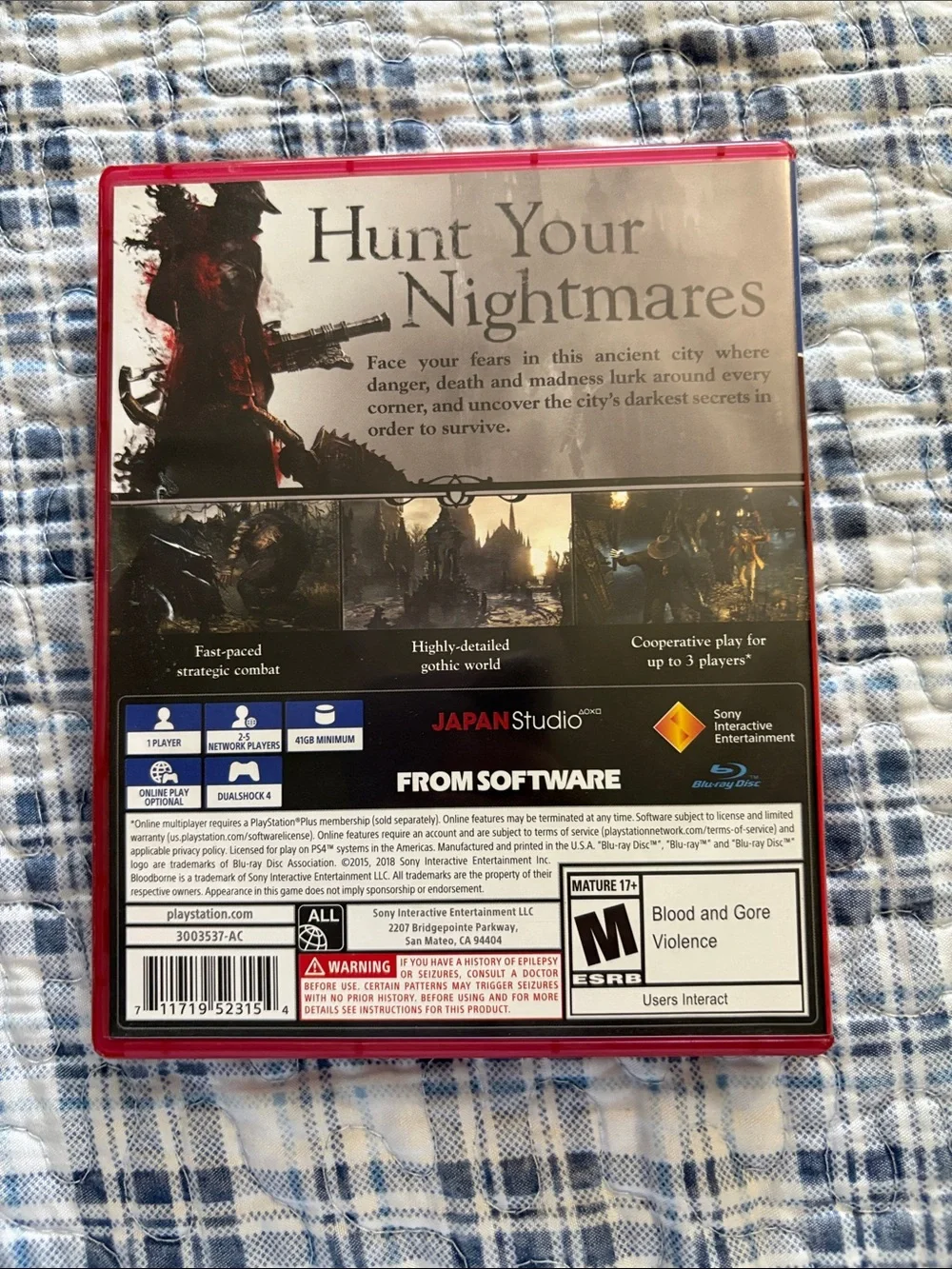 Sony PS4 Bloodborne in Red PlayStation Hits Case